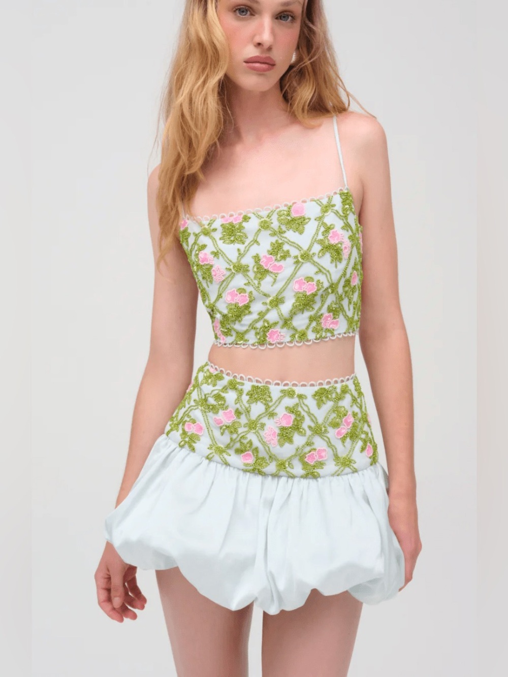 For Love and Lemons BRIDGET Beaded Top and Mini Skirt Size Small NWT